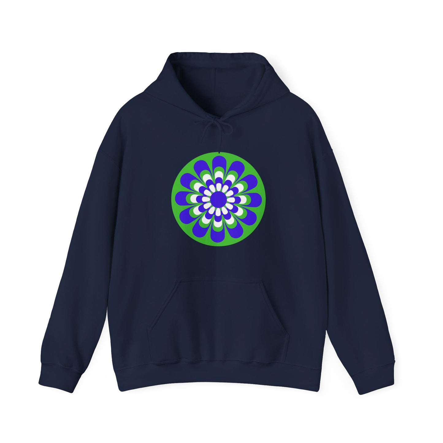 Retro Green Daisy Unisex Heavy Blend™ Hooded Sweatshirt