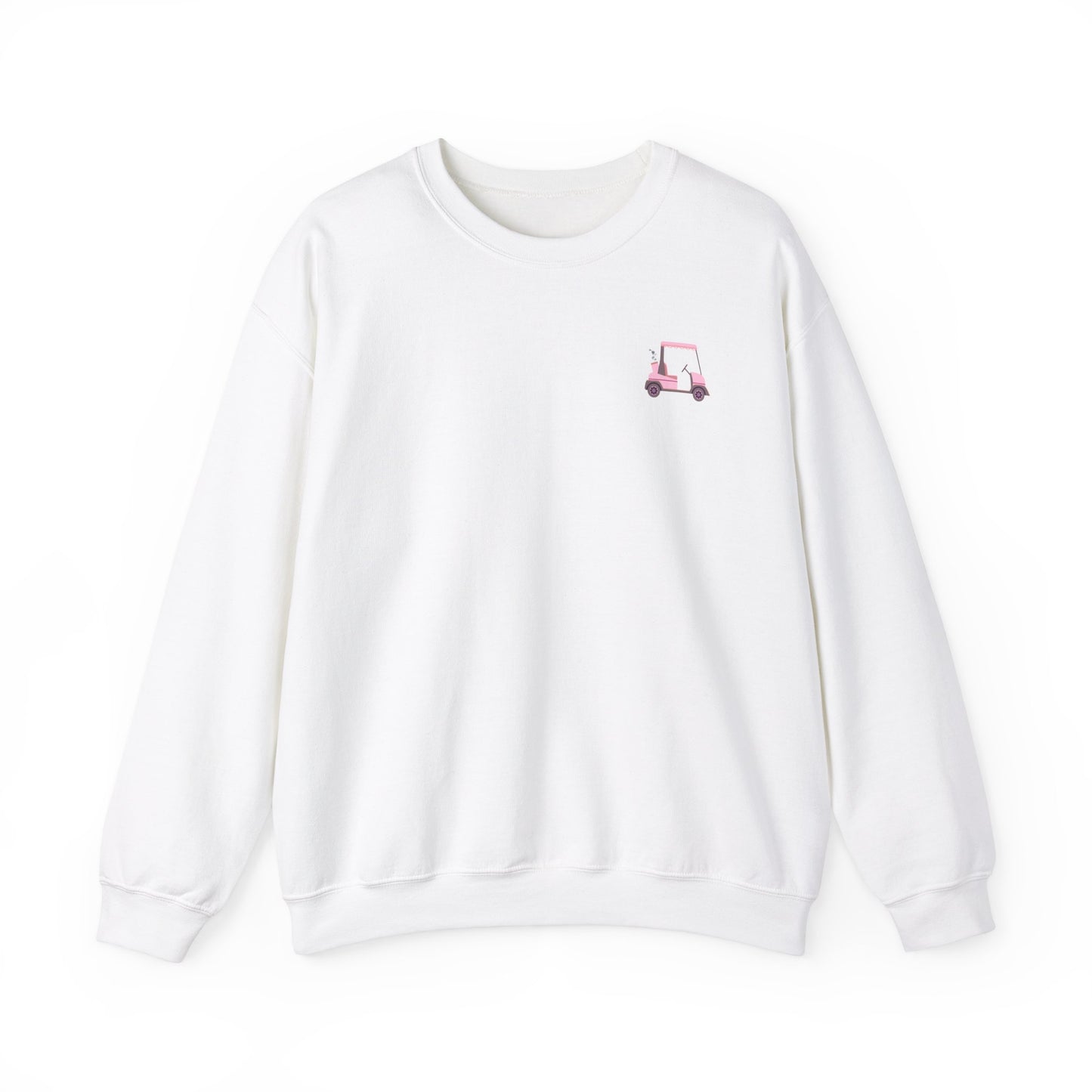 Crewneck Sweatshirt -Cute Pink Lady Golfcart