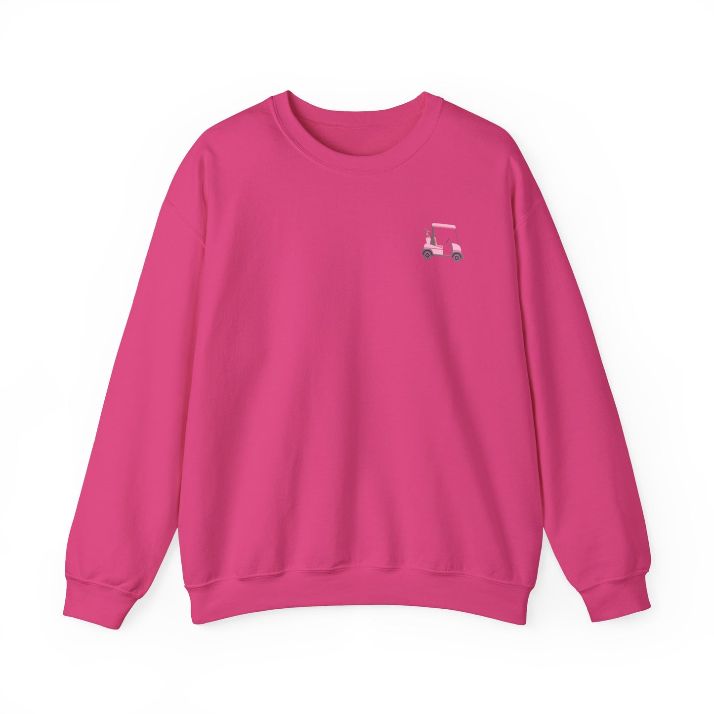 Crewneck Sweatshirt -Cute Pink Lady Golfcart