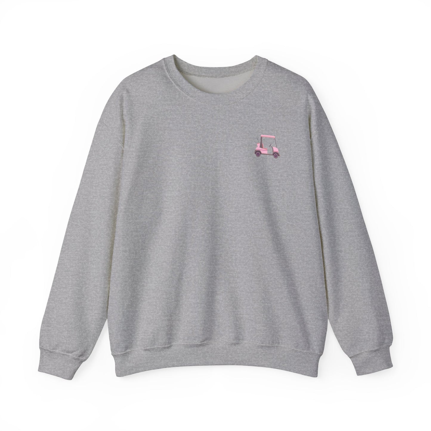 Crewneck Sweatshirt -Cute Pink Lady Golfcart