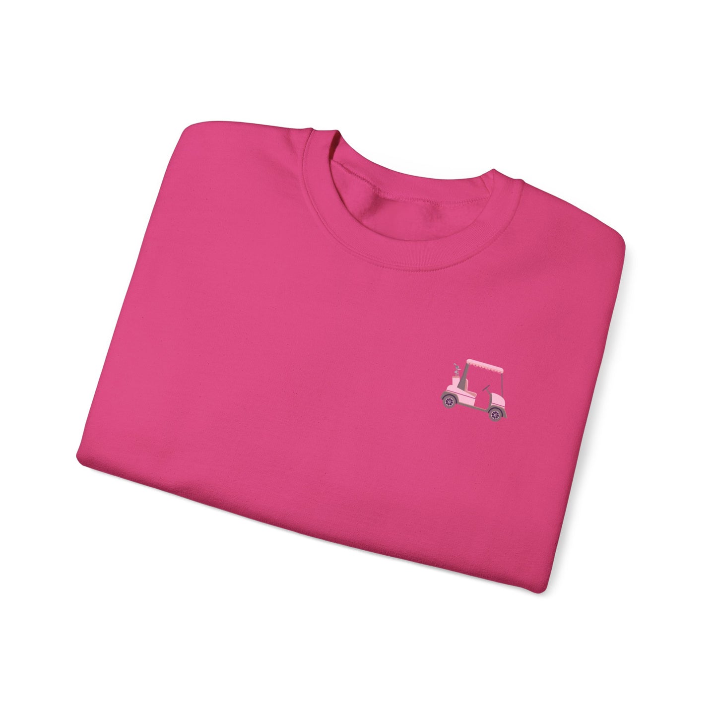 Crewneck Sweatshirt -Cute Pink Lady Golfcart