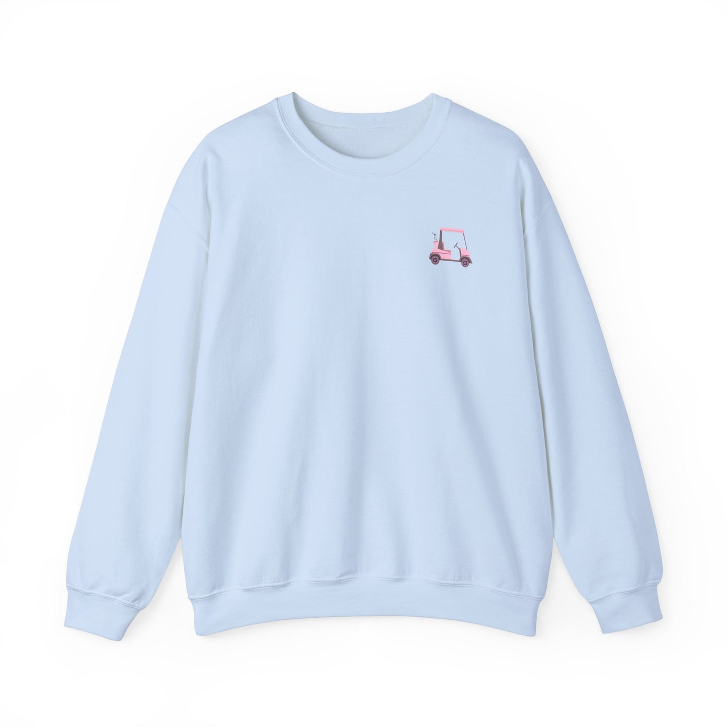 Crewneck Sweatshirt -Cute Pink Lady Golfcart