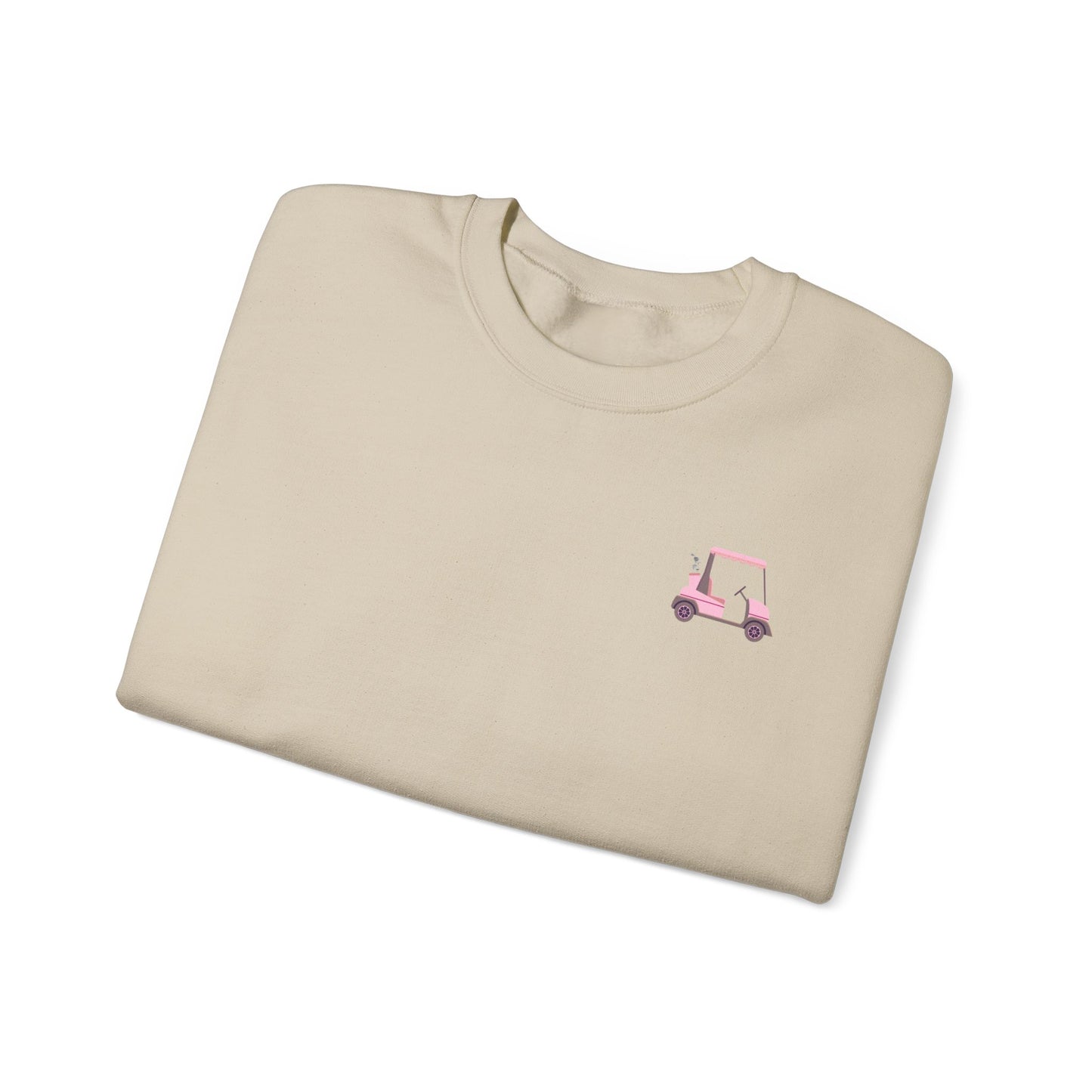 Crewneck Sweatshirt -Cute Pink Lady Golfcart