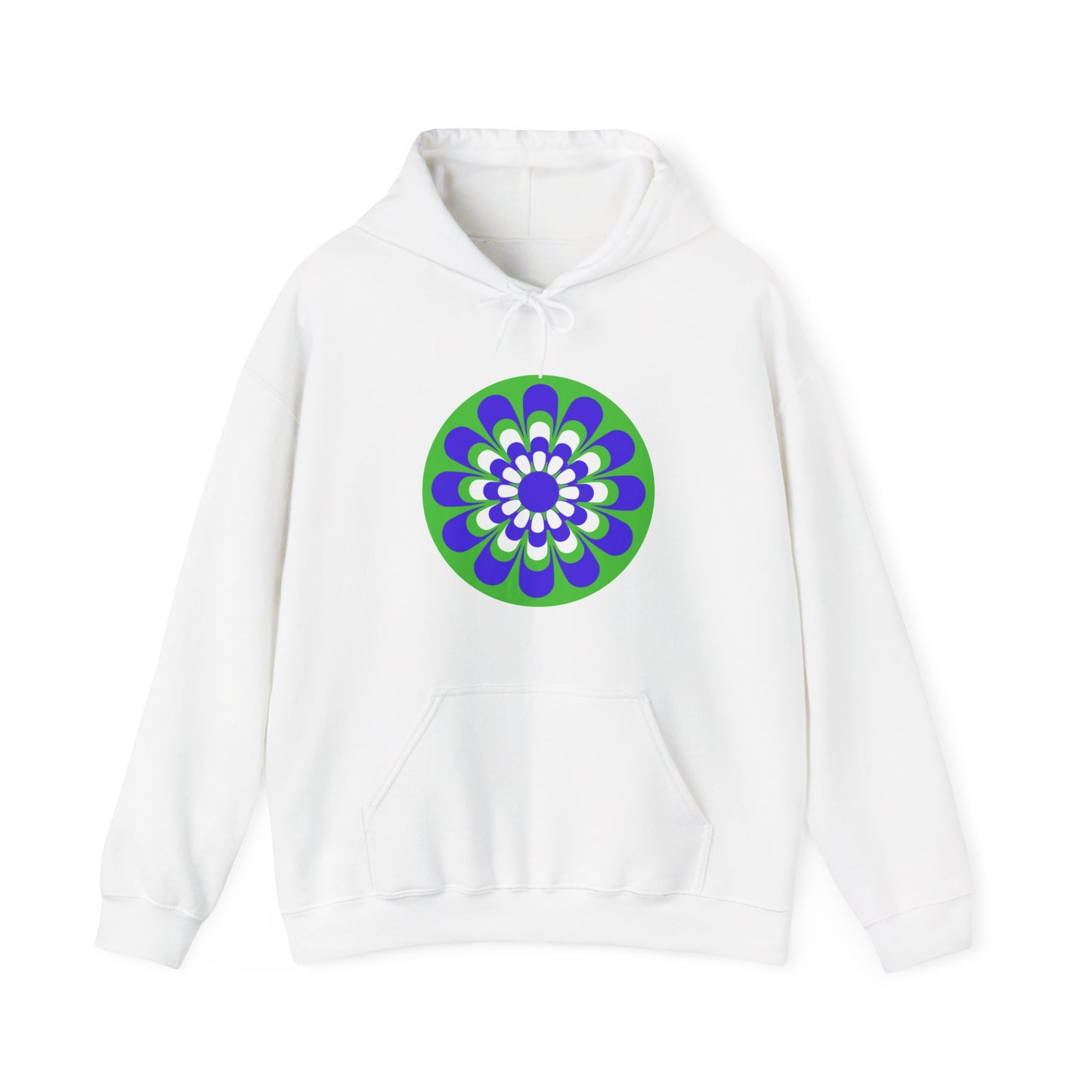 Retro Green Daisy Unisex Heavy Blend™ Hooded Sweatshirt