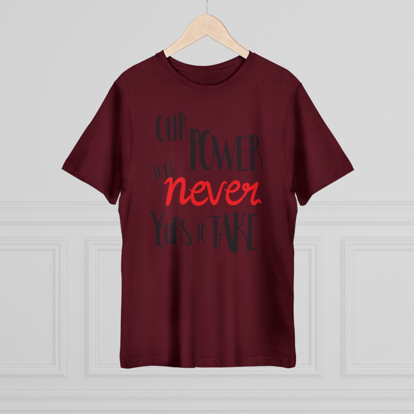 Unisex T-shirt with 'Our Power Was Never Yours to Take' Design