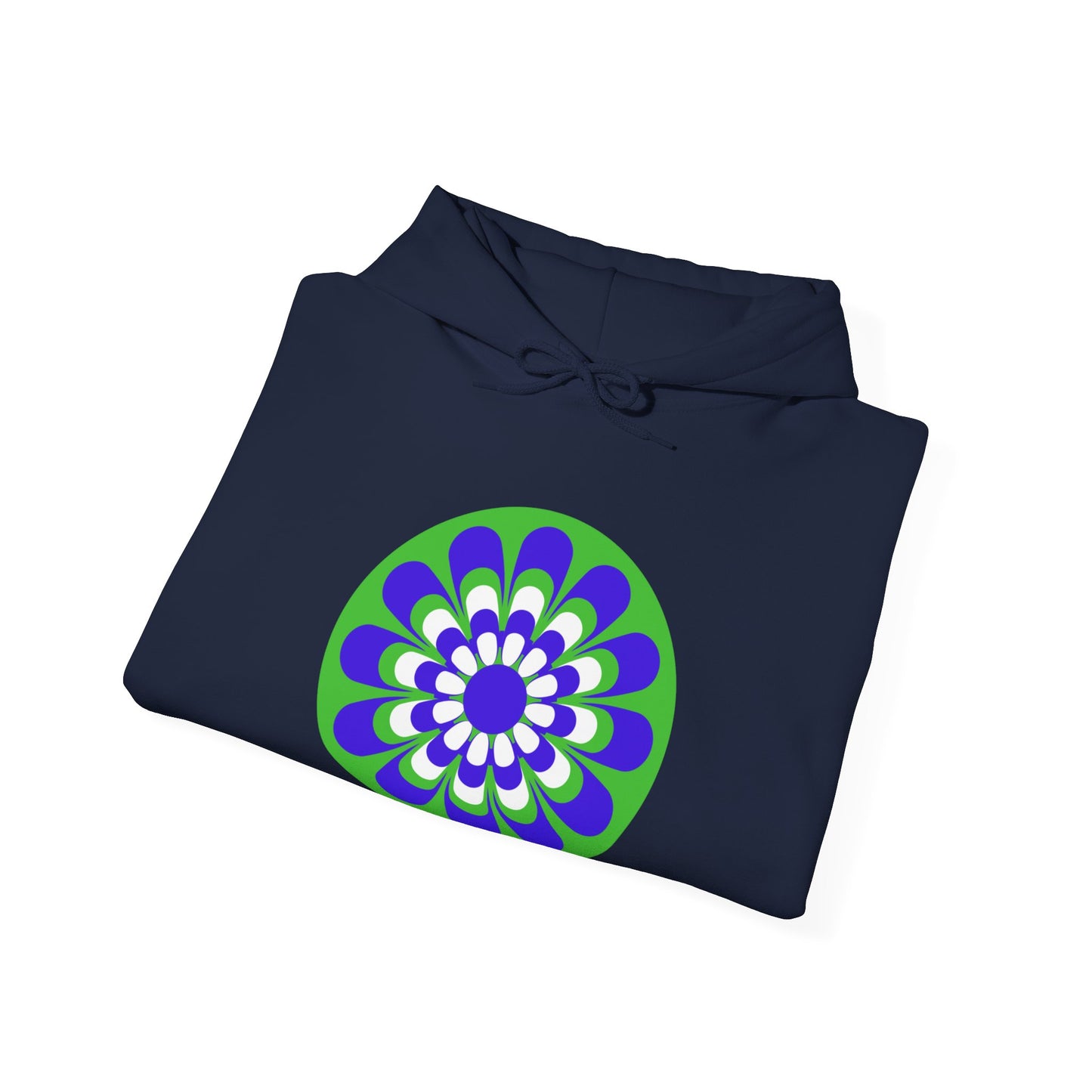 Retro Green Daisy Unisex Heavy Blend™ Hooded Sweatshirt