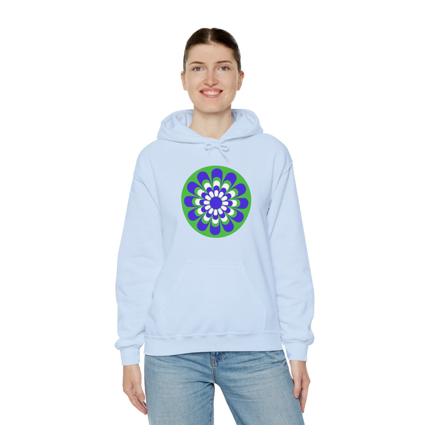 Retro Green Daisy Unisex Heavy Blend™ Hooded Sweatshirt