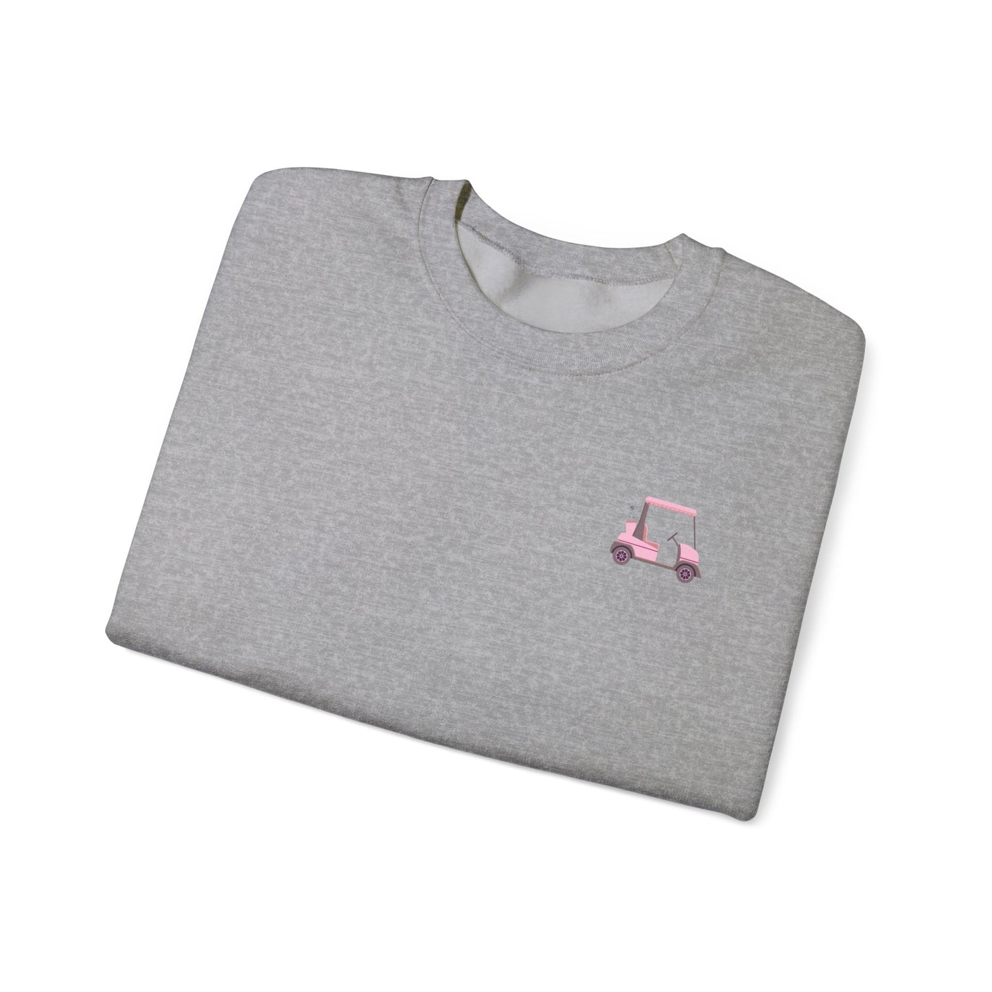 Crewneck Sweatshirt -Cute Pink Lady Golfcart