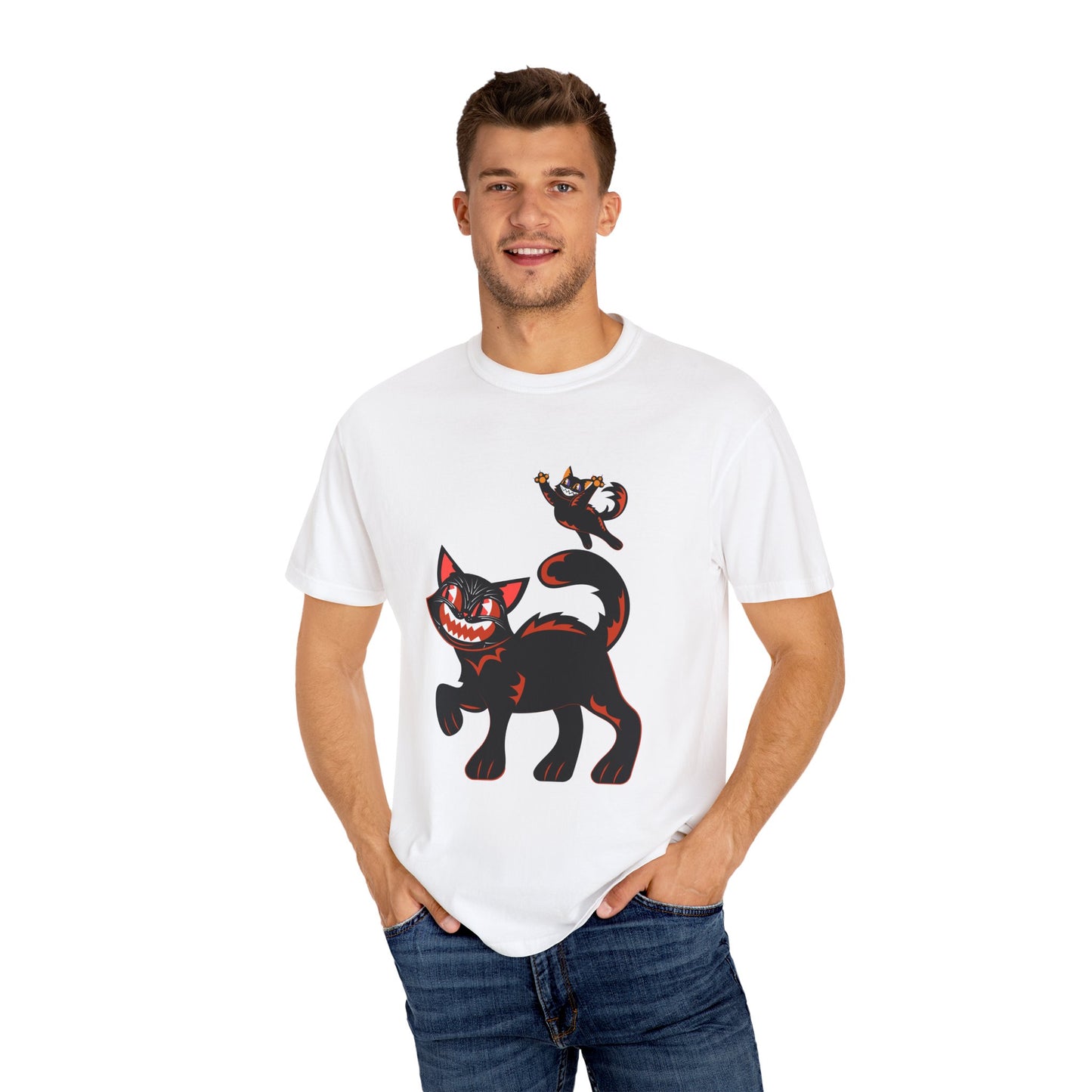 Vintage Playful Halloween Cats T-shirt