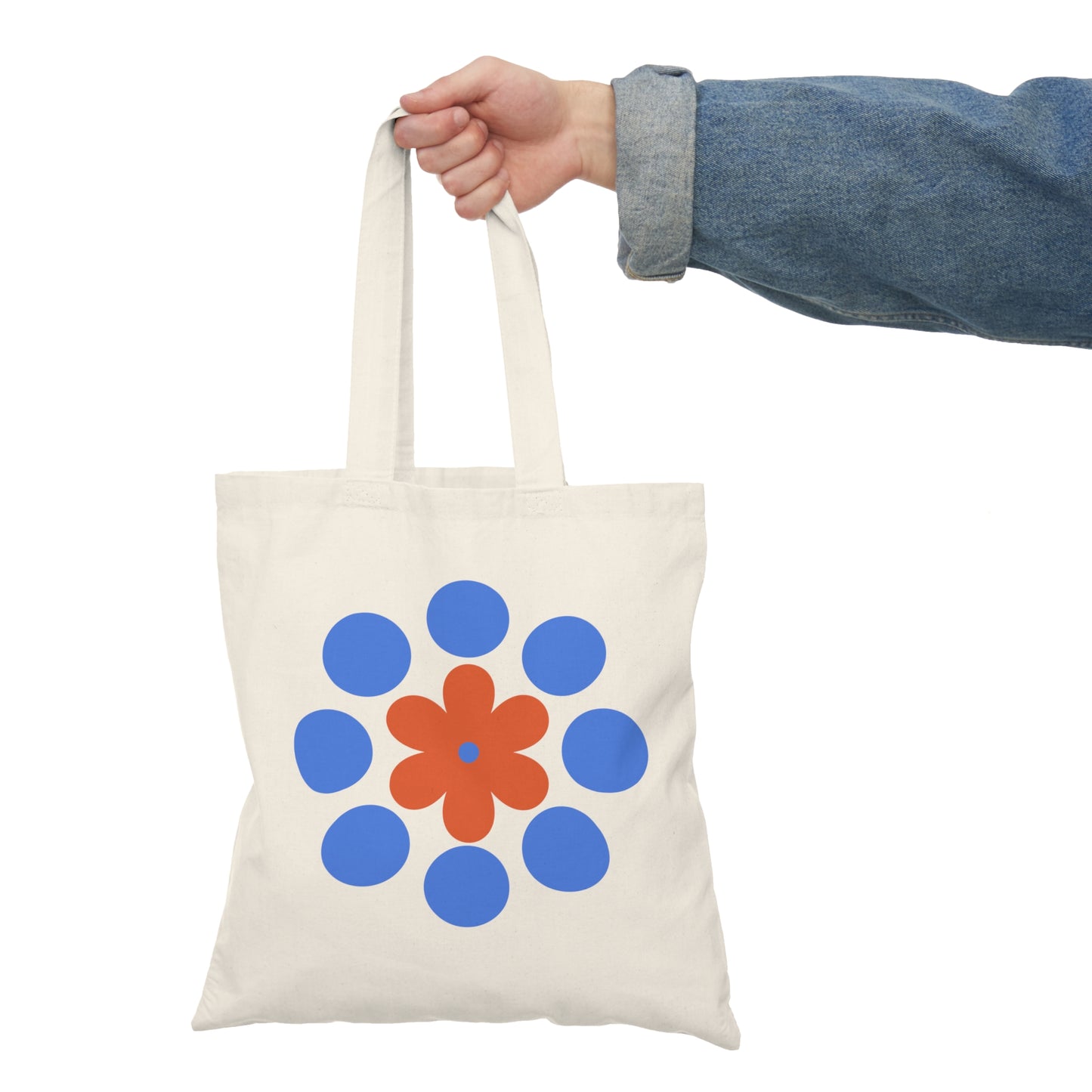 Retro Daisy Natural Tote Bag