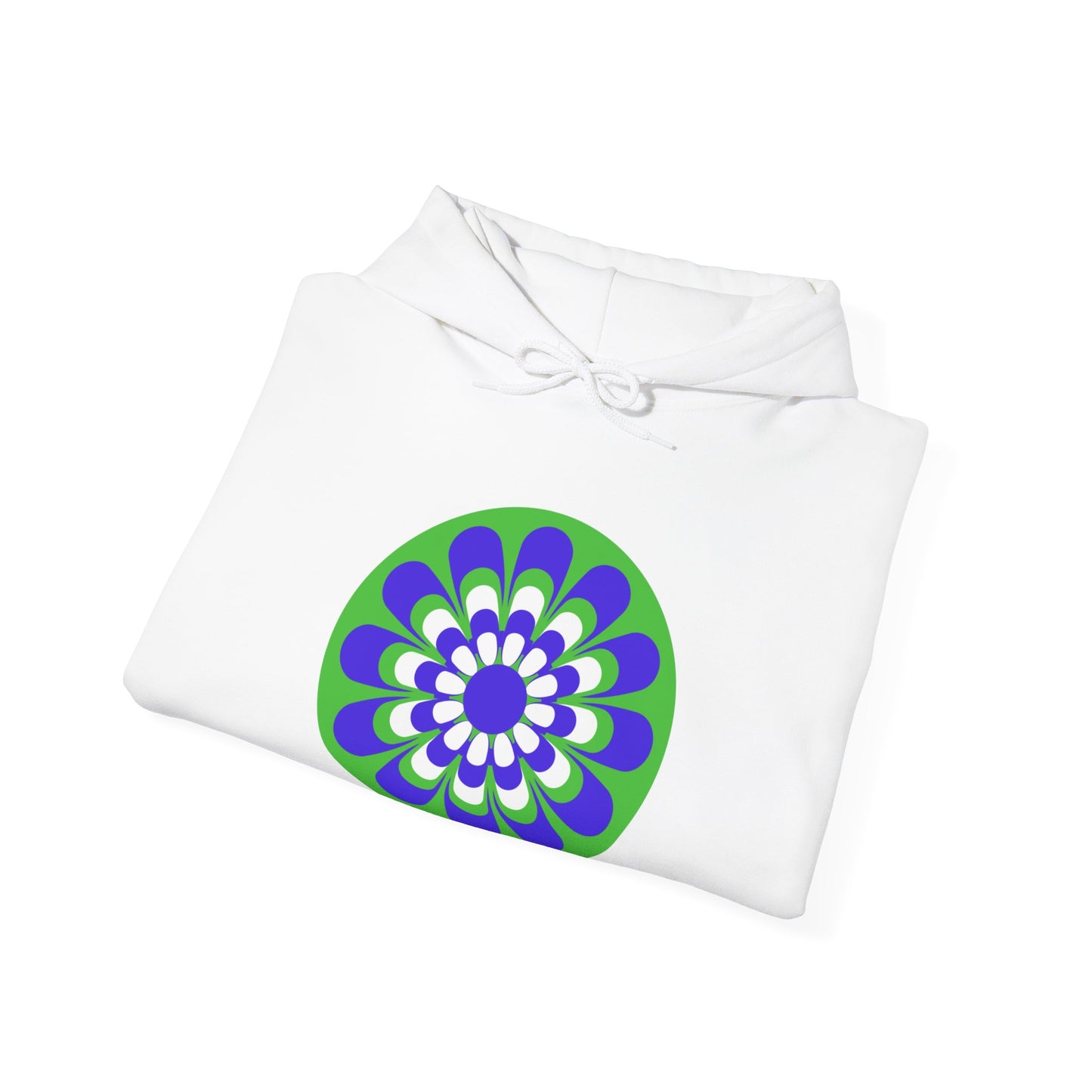 Retro Green Daisy Unisex Heavy Blend™ Hooded Sweatshirt