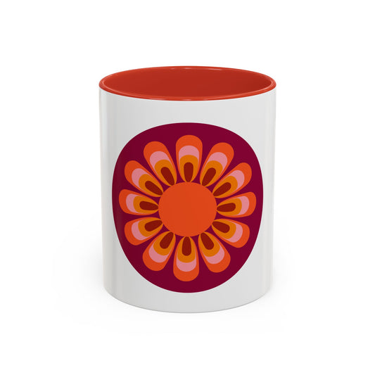 Retro Daisy Accent Coffee Mug, 11oz